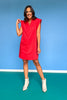 SSYS Scottie Red Poplin Cap Sleeve Button Down Dress