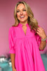 Pink Frill V Neck Half Sleeve Dress, dress, frill dress, v neck dress, half sleeve dress, pink dress, prink frill dress, pink v neck dress, pink half sleeve dress, must have dress, elevated dress, elevated style, summer dress, summer style, Shop Style Your Senses by Mallory Fitzsimmons, SSYS by Mallory Fitzsimmons