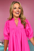 Pink Frill V Neck Half Sleeve Dress, dress, frill dress, v neck dress, half sleeve dress, pink dress, prink frill dress, pink v neck dress, pink half sleeve dress, must have dress, elevated dress, elevated style, summer dress, summer style, Shop Style Your Senses by Mallory Fitzsimmons, SSYS by Mallory Fitzsimmons