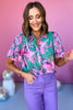 Pink Floral Printed Button Front Collared Short Sleeve Top, floral top, button down top, must have top, must have style, office style, summer style, spring fashion, elevated style, elevated top, mom style, shop style your senses by mallory fitzsimmons, ssys by mallory fitzsimmons