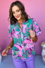 Pink Floral Printed Button Front Collared Short Sleeve Top, floral top, button down top, must have top, must have style, office style, summer style, spring fashion, elevated style, elevated top, mom style, shop style your senses by mallory fitzsimmons, ssys by mallory fitzsimmons