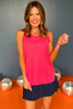 SSYS Neon Pink Ruffle Racerback Honeycomb Active Tank Top, Ssys athlesiure, Spring athleisure, athleisure, elevated athleisure, must have tank top , athletic tank top, athletic style, mom style, shop style your senses by mallory fitzsimmons, ssys by mallory fitzsimmons