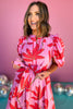 Karlie Pink Multi Print Ruffle Shoulder Puff Sleeve Tiered Maxi Dress, must have dress, must have style, summer style, spring fashion, elevated style, elevated dress, mom style, shop style your senses by mallory fitzsimmons, ssys by mallory fitzsimmons