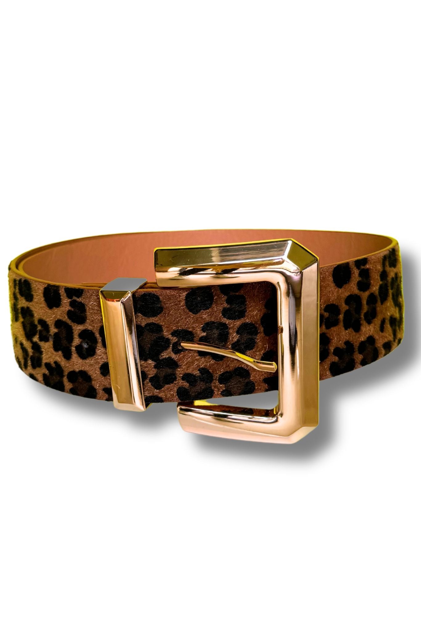 Taupe Animal Print Buckle Hip Belt