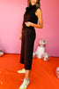 SSYS The Jenna Funnel Neck Wide Leg Crop Air Set In Black, ssys the label, must have set, elevated set, athleisure set, matching set, elevated style, elevated athleisure, mom style, shop style your senses by mallory fitzsimmons, ssys by mallory fitzsimmons
