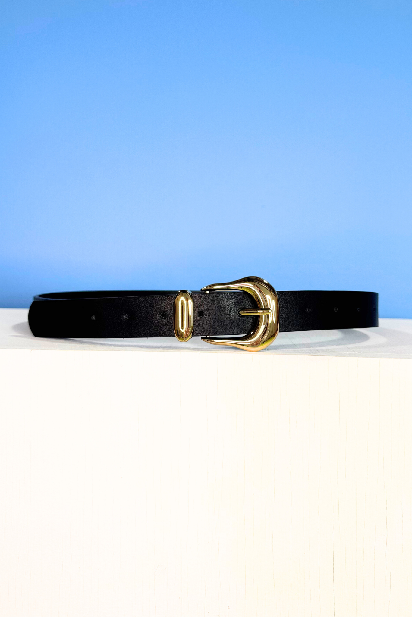 Black Smooth Buckle Belt