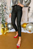 Black High Rise Leather Ankle Skinny Pants, must have pants, must ahve style, must have faux leather, holiday style, holiday collection, elevated pants, elevated faux leather, shop style your senses by mallory fitzsimmons