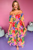 Pink Multi Floral Square Neck Side Cut Out Tiered Midi Dress, printed dress, tropical dress, must have dress, must have style, weekend style, brunch style, spring fashion, elevated style, elevated style, mom style, shop style your senses by mallory fitzsimmons, ssys by mallory fitzsimmons