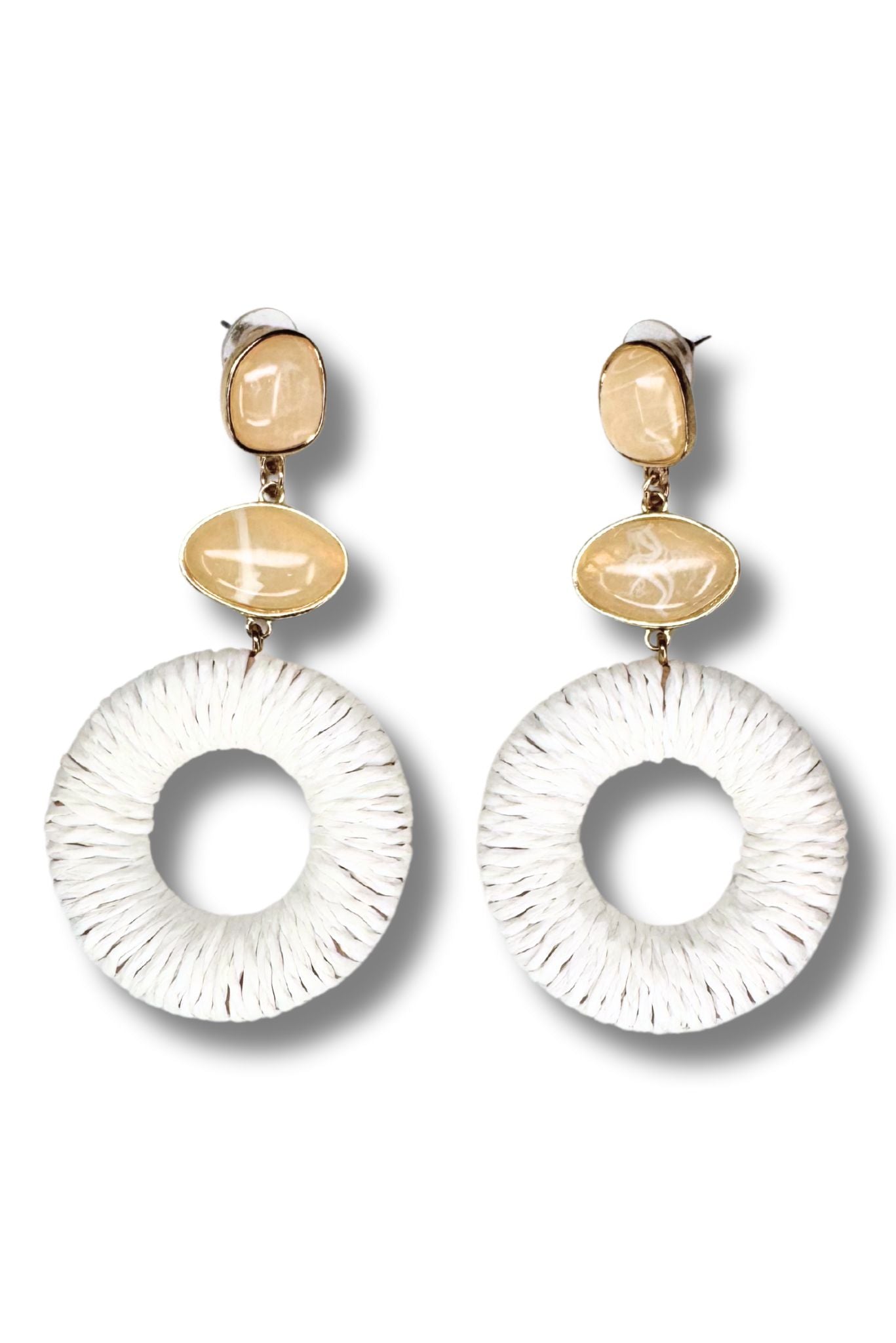 White Beaded Dangle Earrings *FINAL SALE*