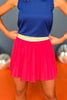 SSYS Pink Striped Waistband Pleated Active Skort, Ssys athlesiure, Spring athleisure, athleisure, elevated athleisure, must have skort , athletic skort, athletic style, mom style, shop style your senses by mallory fitzsimmons, ssys by mallory fitzsimmons