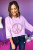 Pink Washed Floral Printed Peace Sign 3/4 Sleeve Pullover, peace top, must have top, must have style, must have fall, fall collection, fall fashion, elevated style, elevated top, mom style, fall style, shop style your senses by mallory fitzsimmons