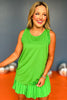 SSYS Bright Green Ruffle Racerback Honeycomb Active Tank Top, Ssys athlesiure, Spring athleisure, athleisure, elevated athleisure, must have tank top , athletic tank top, athletic style, mom style, shop style your senses by mallory fitzsimmons, ssys by mallory fitzsimmons