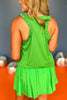 SSYS Bright Green Ruffle Racerback Honeycomb Active Tank Top, Ssys athlesiure, Spring athleisure, athleisure, elevated athleisure, must have tank top , athletic tank top, athletic style, mom style, shop style your senses by mallory fitzsimmons, ssys by mallory fitzsimmons