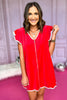 SSYS Red Get Ready Robe™, SSYS The Label, Get Ready Robe, GRR, robe, zip up robe, short sleeve robe, scallop detail robe, morning robe, night robe, red robe, red zip up robe, red short sleeve robe, red scallop detail robe, red morning robe, red night robe, must have robe, elevated robe, elevated style, elevated lifestyle, Shop Style Your Senses by Mallory Fitzsimmons, SSYS by Mallory Fitzsimmons