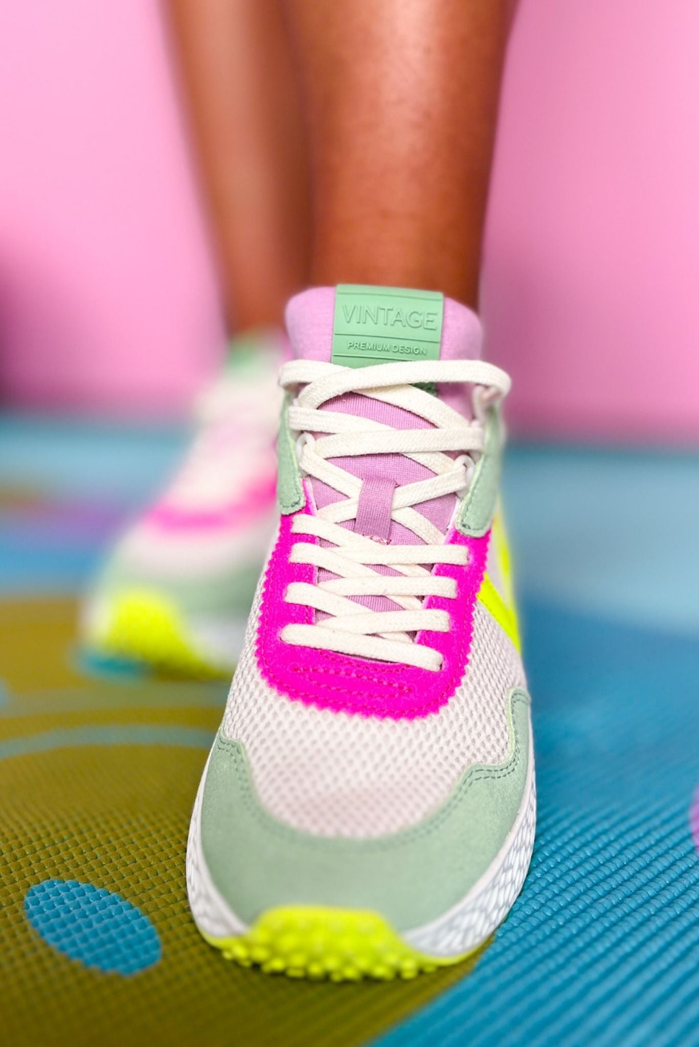 Vintage Havana Neon Yellow Mesh Hot Pink Teal Wedge Sneaker, shoes, sneakers, must have sneaker, elevated sneaker, vintage havana sneaker, shop style your senses by mallory fitzsimmons, ssys by mallory fitzsimmons