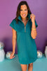 SSYS The Taylor Air 3/4 Zip Dress In Teal, ssys the label, air dress, air fabric, must have dress, spring fashion, affordable fashion, elevated dress, shop style your senses by mallory fitzsimmons, ssys by mallory fitzsimmons