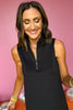 SSYS The Zoey Ruffle Collar Zipper Dress In Black, dress, athletic dress, sleeveless dress, sleeveless athletic dress, ruffle collar dress, ruffle collar athletic dress, black dress, black athletic dress, must have dress, elevated dress, elevated style, summer dress, summer style, Shop Style Your Senses by Mallory Fitzsimmons, SSYS by Mallory Fitzsimmons