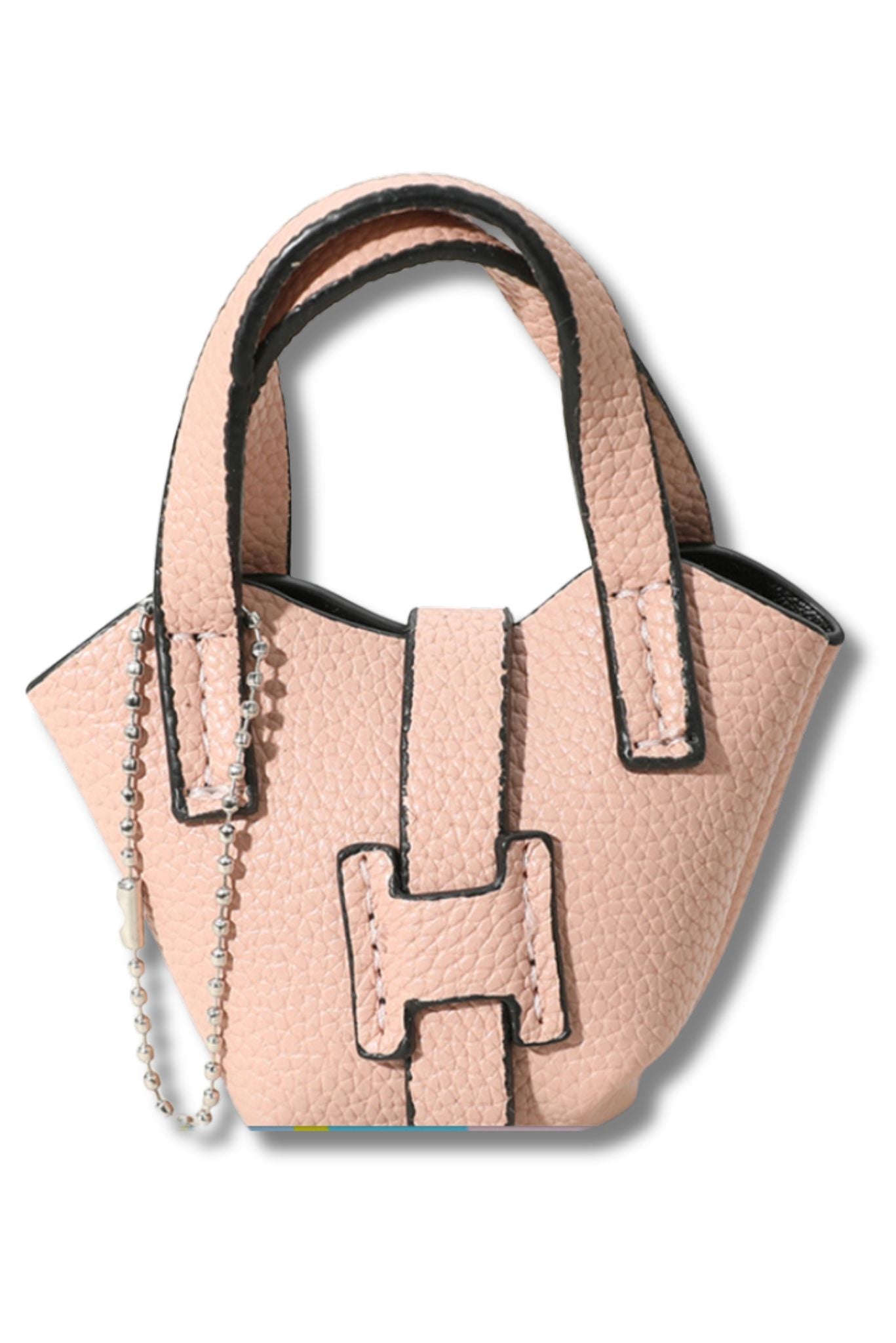 Pink Faux Leather Purse Keychain