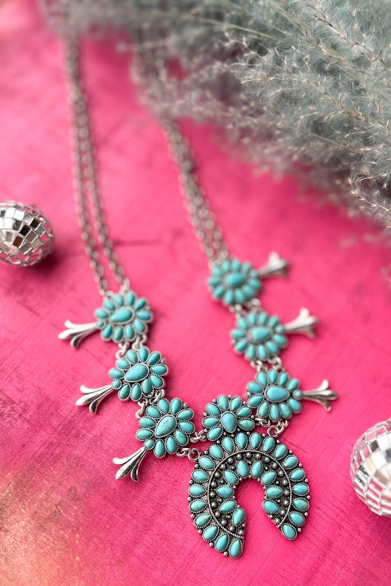 Silver Western Floral Stone Necklace, accessory, necklace, elevated necklace, elevated style, must have necklace, shop style your senses by mallory fitzsimmons