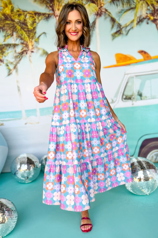 SSYS The Margot Sleeveless Maxi Dress In Pastel Abstract Floral, ssys the label, spring break dress, spring break style, spring fashion affordable fashion, elevated style, bright style, printed dress, mom style, shop style your senses by mallory fitzsimmons, ssys by mallory fitzsimmons