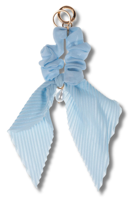 Blue Pearl Detail Stretch Ribbon Scrunchie Hairband *FINAL SALE*