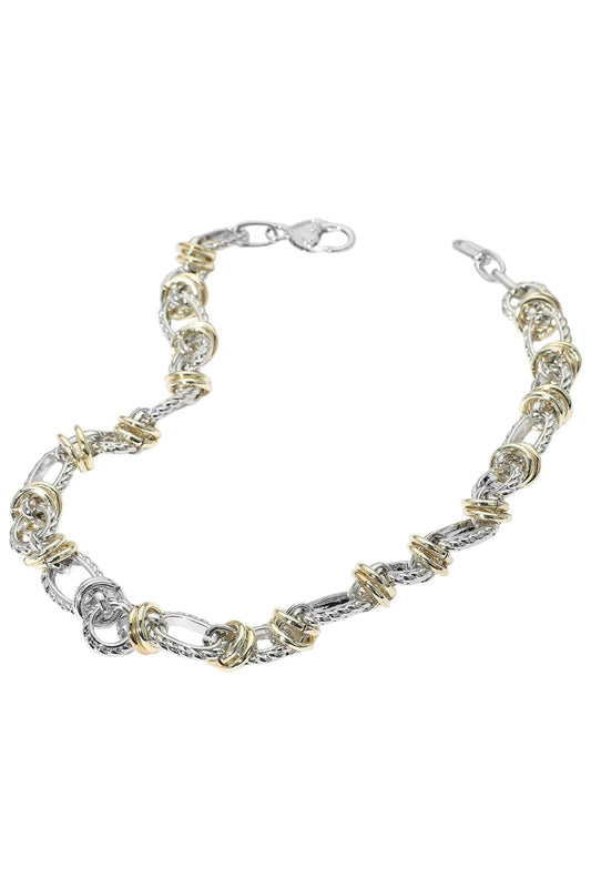 Two Tone Knotted Chainlink Necklace