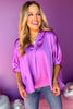 Violet Satin V Neck Half Sleeve Top, must have top, must have style, office style, winter fashion, elevated style, elevated top, mom style, work top, shop style your senses by mallory fitzsimmons