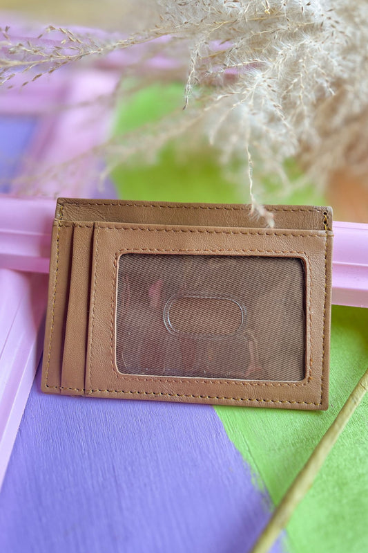  Brown Genuine Leather Solid Card Holder Wallet, accessory, card holder, shop style your senses by mallory fitzsimmons