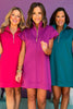SSYS The Taylor Air 3/4 Zip Dress In Teal, ssys the label, air dress, air fabric, must have dress, spring fashion, affordable fashion, elevated dress, shop style your senses by mallory fitzsimmons, ssys by mallory fitzsimmons