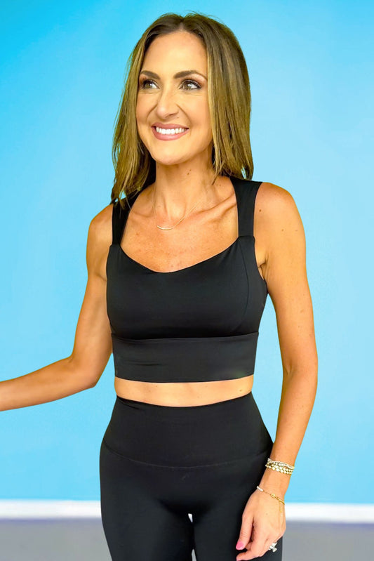 SSYS Black Open Back Sports Bra