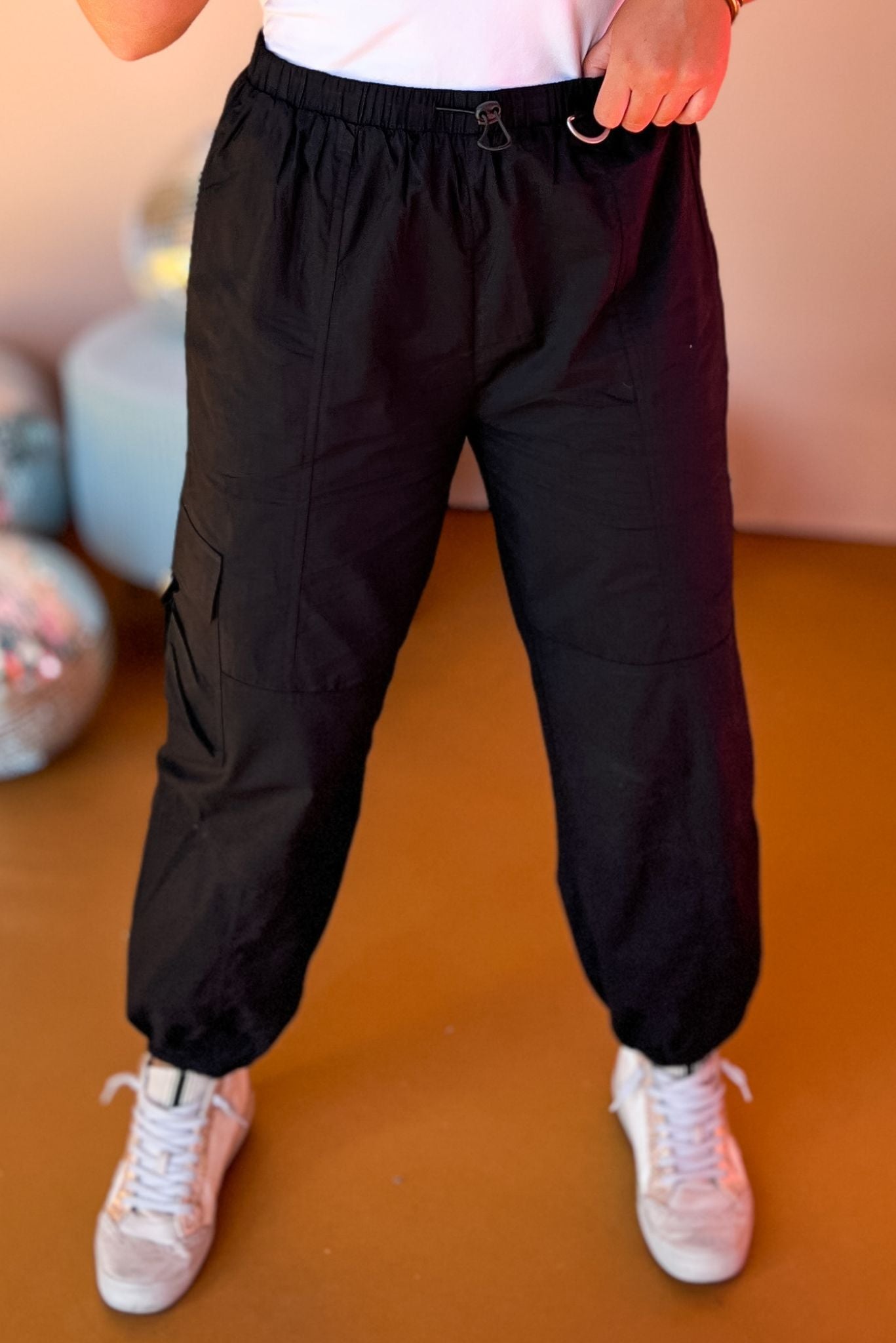 Black High Rise Cargo Jogger Pants *FINAL SALE*