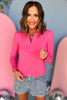 SSYS The Long Sleeve Ellie Top In Hot Pink, ssys the label, pink top, long sleeve top, must have top, elevated top, spring style, spring top, mom style, church style, brunch style, shop style your senses by mallory fitzsimmons