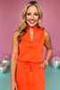 SSYS The Peyton Sleeveless Scuba Top In Orange, ssys the label, ssys top, scuba top, scuba material, elevated top, summer top, summer style, mom style, easy style, shop style your senses by mallory fitzsimmons, ssys by mallory fitzsimmons