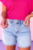 Mica Super High Waisted Frayed Raw Hem Denim Shorts *FINAL SALE*