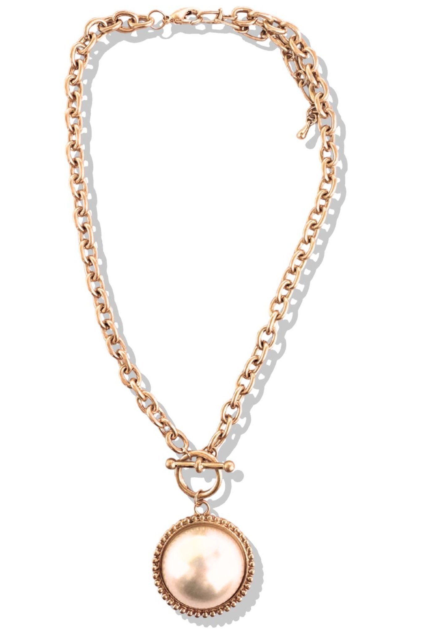 Pearl Cluster Toggle Pendant Chain Necklace