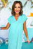 SSYS The Iris Maxi Dress In Aqua Blue, ssys the label, spring break top, spring break style, spring fashion affordable fashion, elevated style, bright style, bright dress, mom style, shop style your senses by mallory fitzsimmons, ssys by mallory fitzsimmons