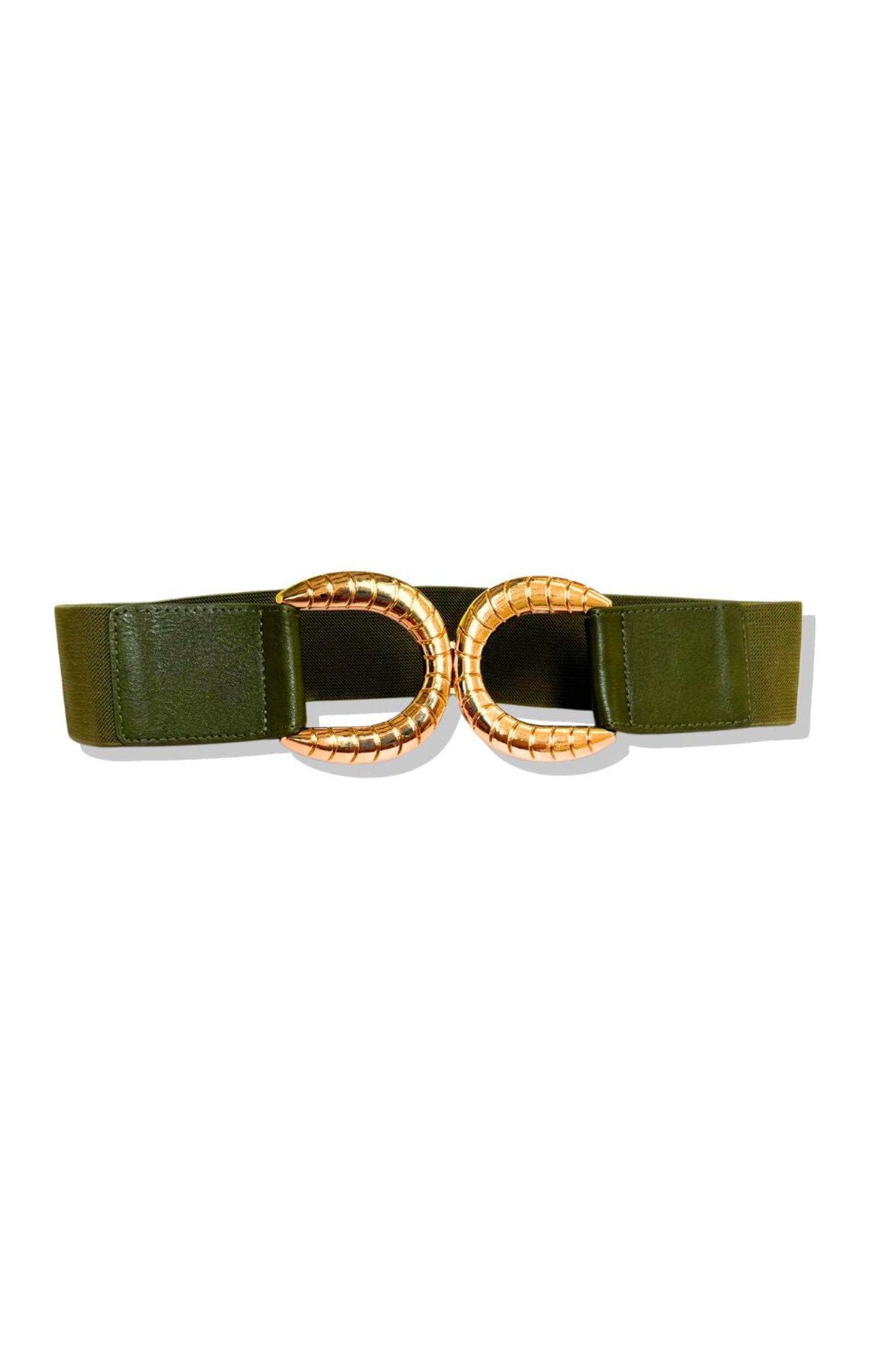 Olive Textured Ring Elastic Belt
