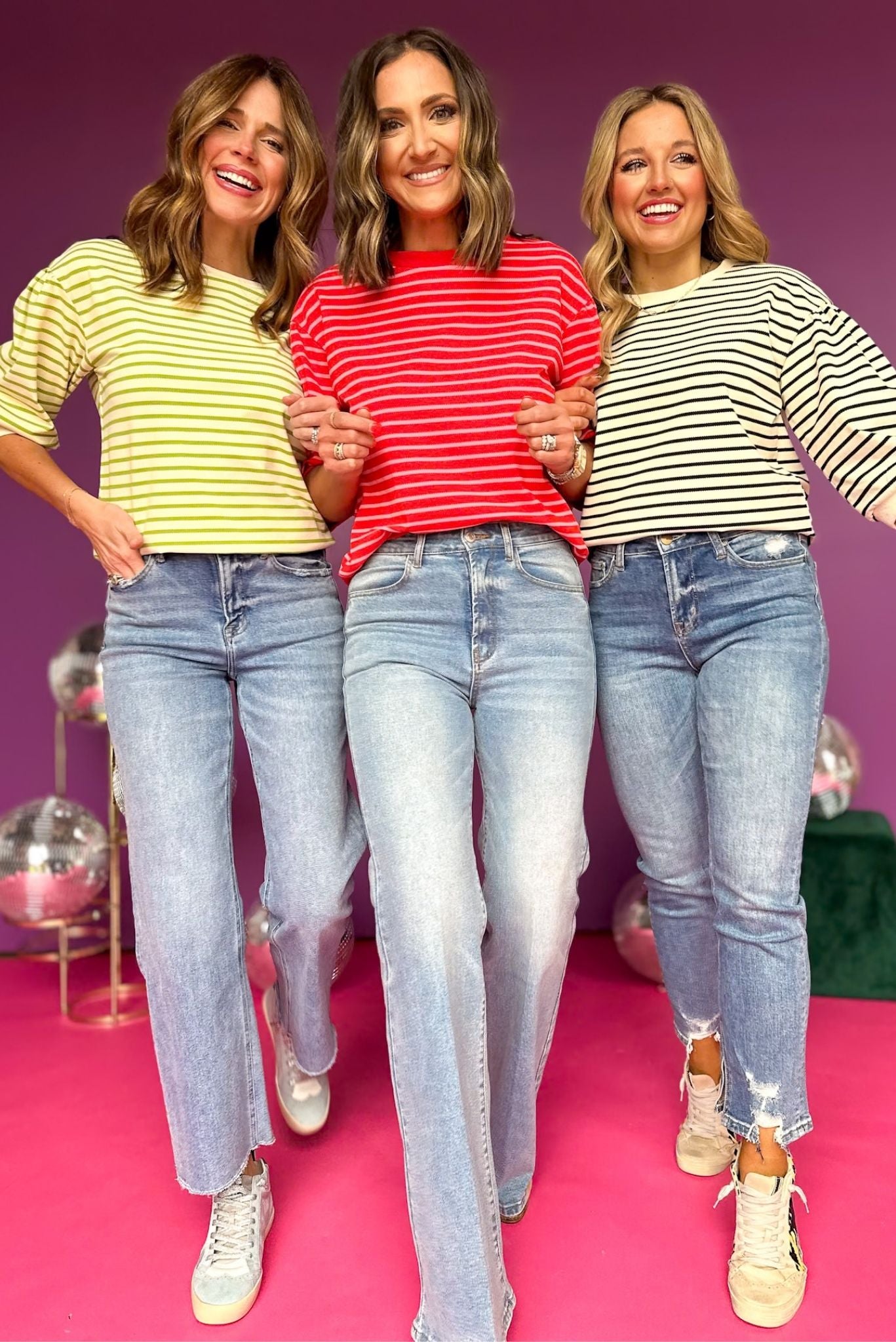 Red Striped Three-Quarter Sleeve Drop Shoulder Top, must have top, must have style, office style, spring fashion, elevated style, elevated top, mom style, work top, shop style your senses by mallory fitzsimmons