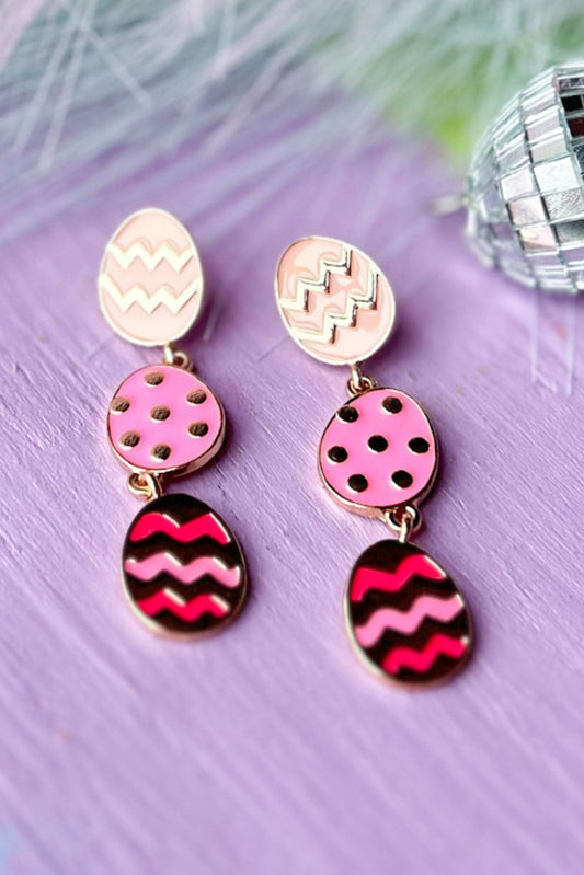 Pink Enamel Easter Egg Link Earrings, accessories, must have earrings, easter earrings, shop style your senses by mallory fitzsimmons, ssys by mallory fitzsimmons