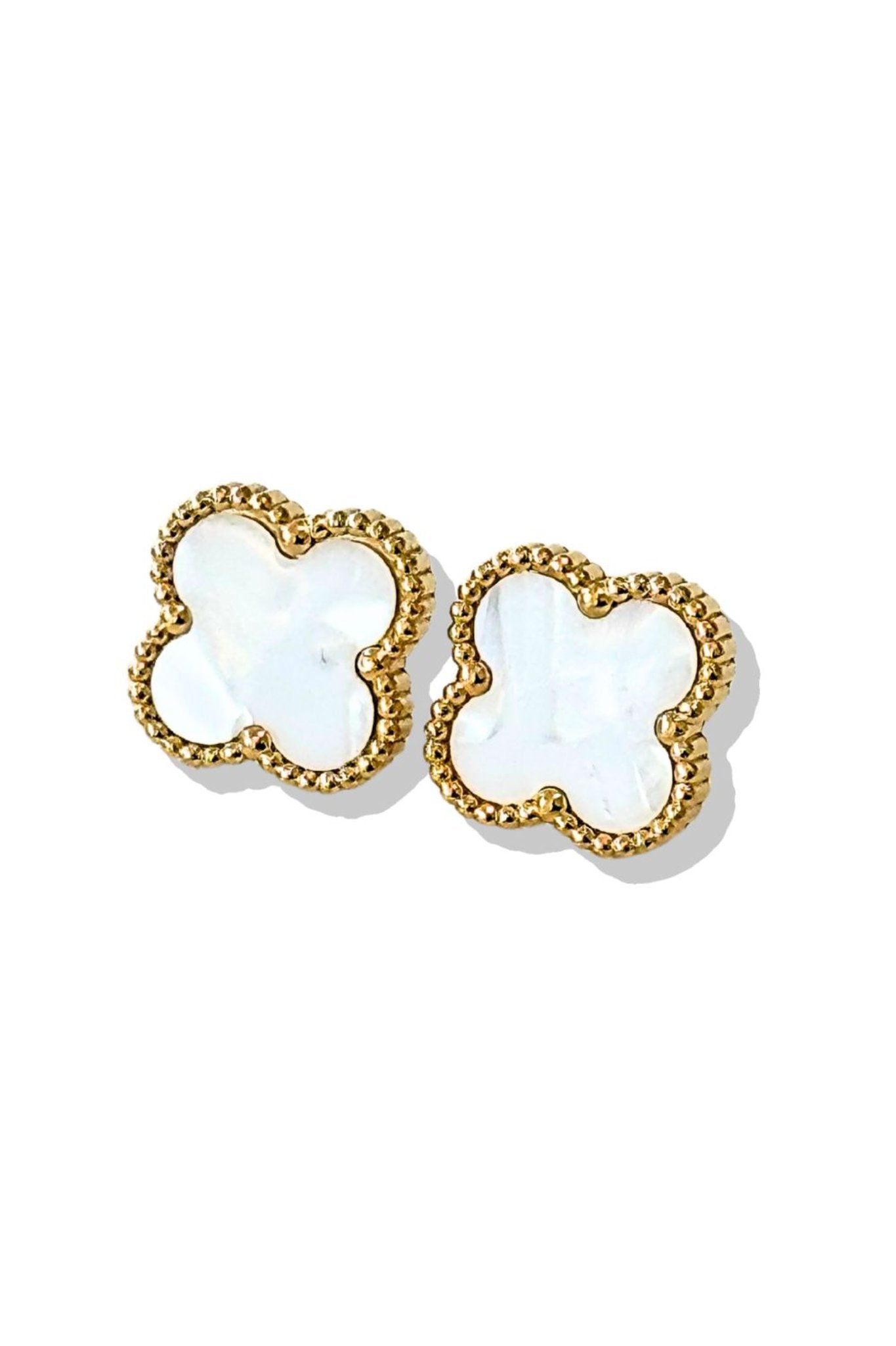 White Clover Post Earrings