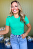 Kelly Green Short Sleeve Smooth Crewneck Bodysuit, must have bodysuit, must have style, must have basic, elevated basic, basic bodysuit, everyday style, mom style, shop style your senses by mallory fitzsimmons