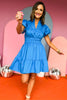 Cobalt Blue Puffed Sleeve Smocked Waist Mini Dress, must have dress, must have style, church style, spring fashion, elevated style, elevated dress, mom style, work dress, shop style your senses by mallory fitzsimmons
