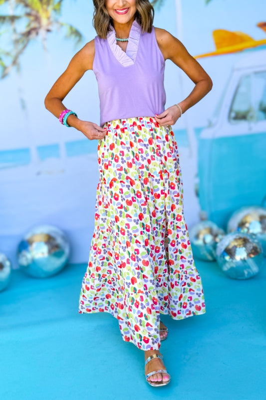 SSYS The Sadie Maxi Skirt In Animal, ssys the label, spring break skirt, spring break style, spring fashion affordable fashion, elevated style, bright style, printed skirt, mom style, shop style your senses by mallory fitzsimmons, ssys by mallory fitzsimmons