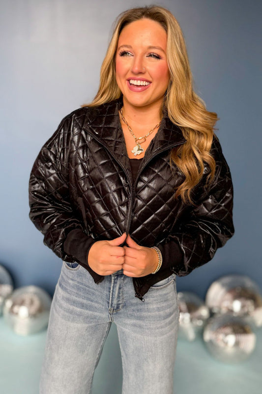  Black Quilted Metallic Jacket, must have jacket, must have style, must have fall, fall collection, fall fashion, elevated style, elevated jacket, mom style, fall style, shop style your senses by mallory fitzsimmons