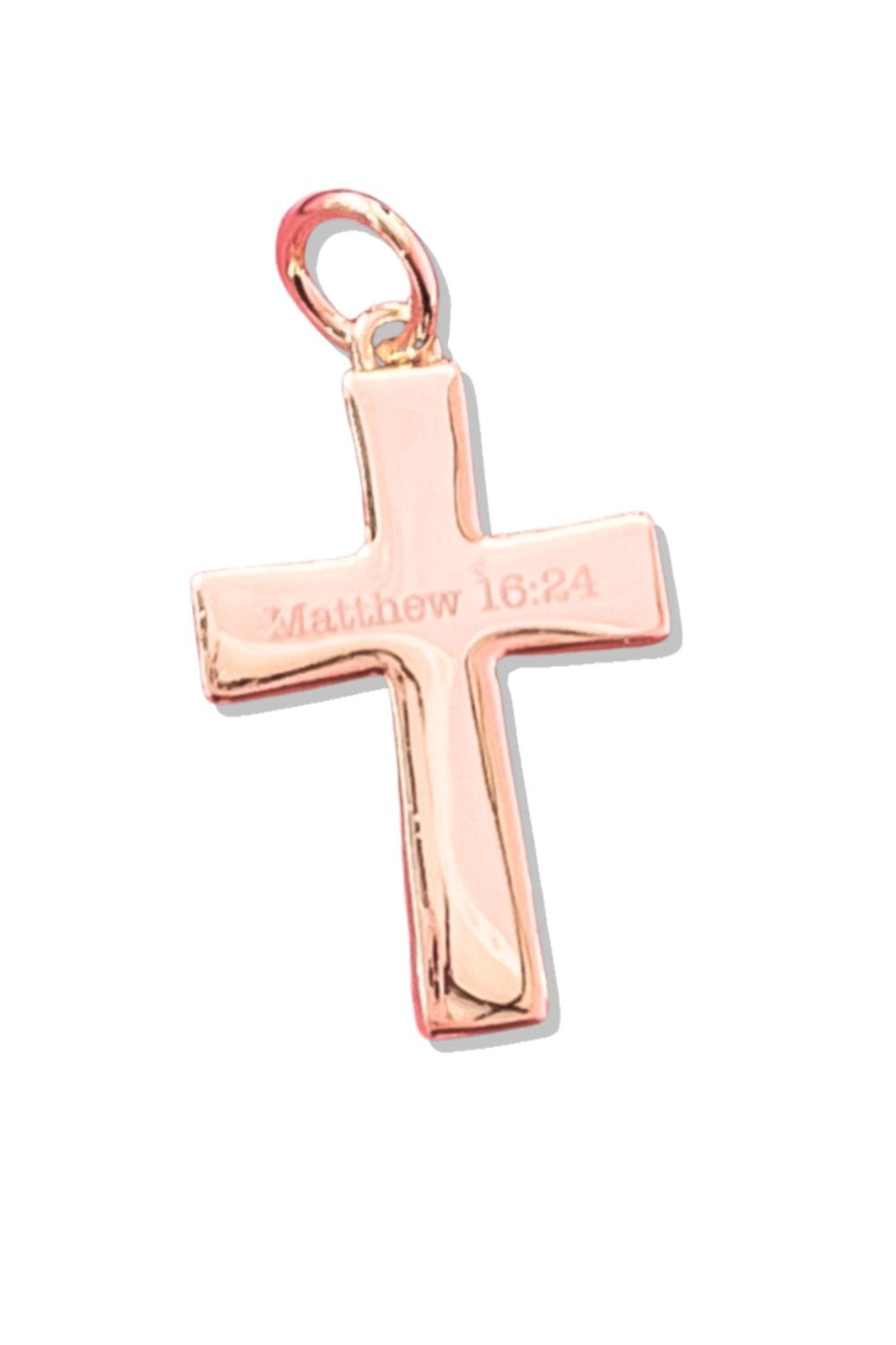 SSYS 18k Gold Plated Scripture Cross Charm