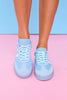Blue Suede Double Striped Sneakers