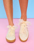 Ivory Embroidered Bow Sneakers