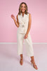 SSYS Jules Belted Sleeveless Vest In Ivory