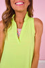 SSYS Signature Green Sleeveless Frill V Neck Active Top