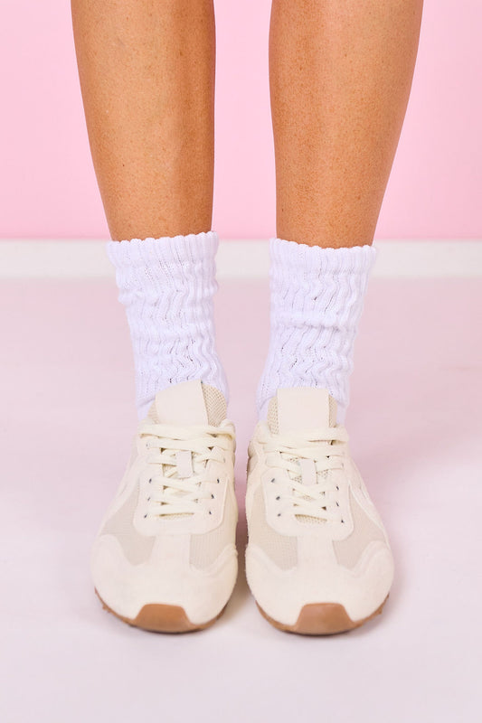 SSYS White Chunky Knit Socks